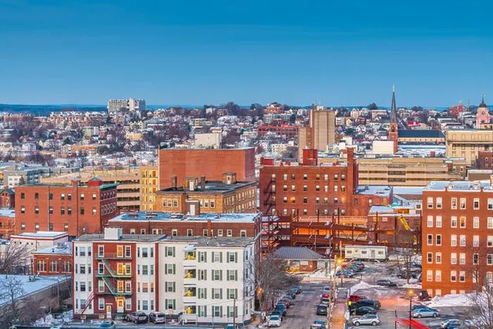 Framed Print : Portland, Maine, USA downtown skyline at twilight in winter Framed Print : Portland, Maine, USA downtown skyline at twilight in winter