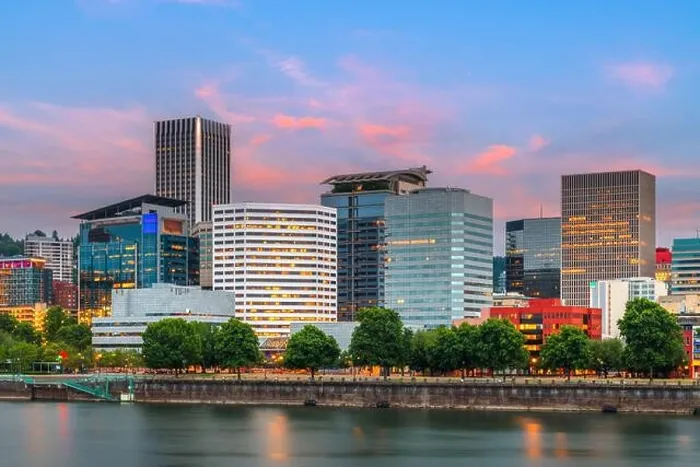 Framed Print : Portland, Oregon, USA skyline at dusk on the Willamette River Framed Print : Portland, Oregon, USA skyline at dusk on the Willamette River