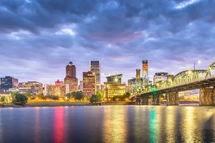Framed Print : Portland, Oregon, USA skyline at dusk on the Willamette River Framed Print : Portland, Oregon, USA skyline at dusk on the Willamette River