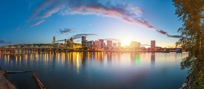 Framed Print : Portland, Oregon, USA skyline at dusk on the Willamette River Framed Print : Portland, Oregon, USA skyline at dusk on the Willamette River