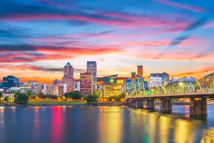 Framed Print : Portland, Oregon, USA skyline at dusk on the Willamette River Framed Print : Portland, Oregon, USA skyline at dusk on the Willamette River