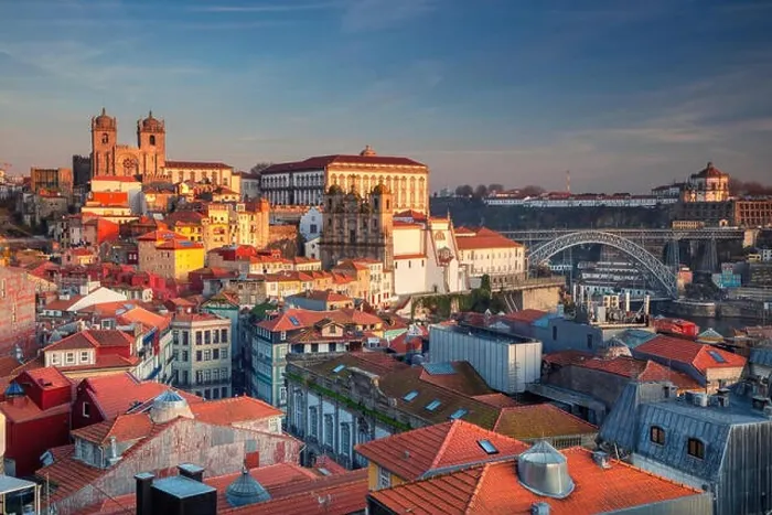 Framed Print : Porto, Portugal. Aerial cityscape image of Porto, Portugal with the Porto Cathedral and old town during sunset Framed Print : Porto, Portugal. Aerial cityscape image of Porto, Portugal with the Porto Cathedral and old town during sunset