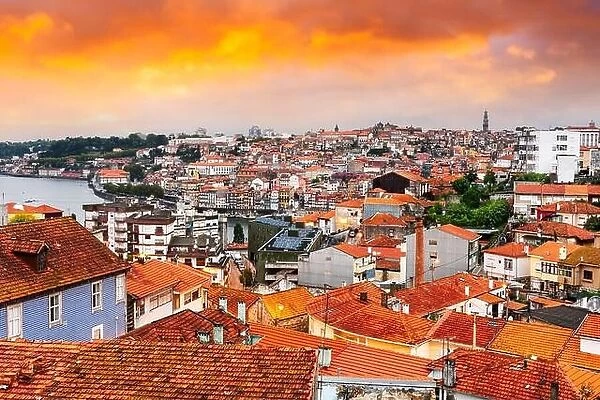 Porto, Portugal old town cityscape and skyline at twilight