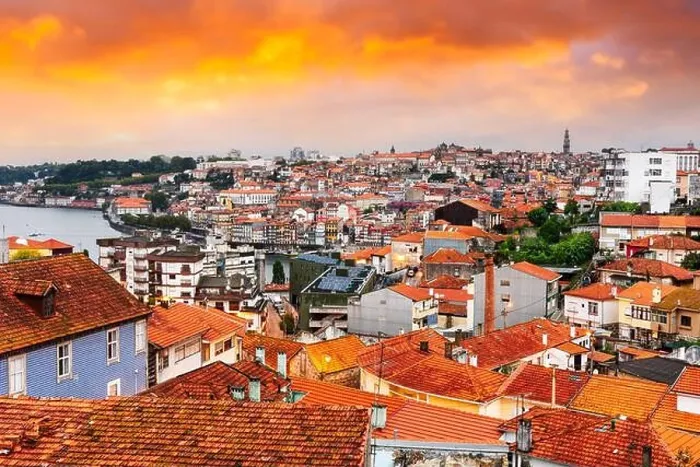 Framed Print : Porto, Portugal old town cityscape and skyline at twilight Framed Print : Porto, Portugal old town cityscape and skyline at twilight