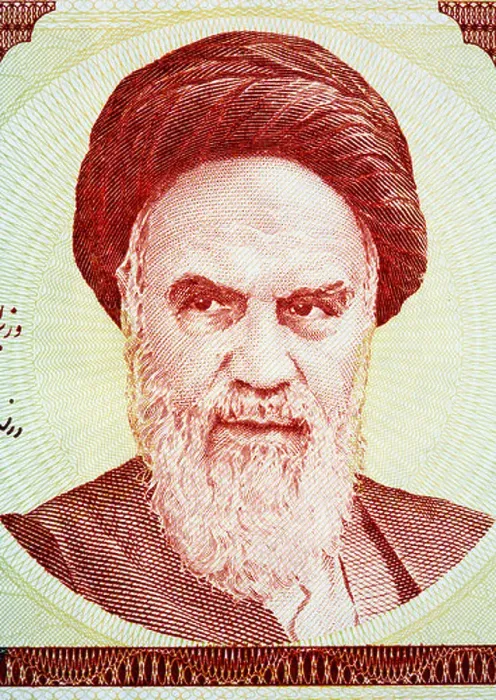 Framed Print : Portrait of Imam Ayatolah Seyyed Ruhollah Khomeini from 1000 Rials banknote, Iran, 1992 Framed Print : Portrait of Imam Ayatolah Seyyed Ruhollah Khomeini from 1000 Rials banknote, Iran, 1992