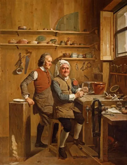 Framed Print : This portrait by Johan Zoffany from around 1772 depicts John Cuff and his assistant Framed Print : This portrait by Johan Zoffany from around 1772 depicts John Cuff and his assistant