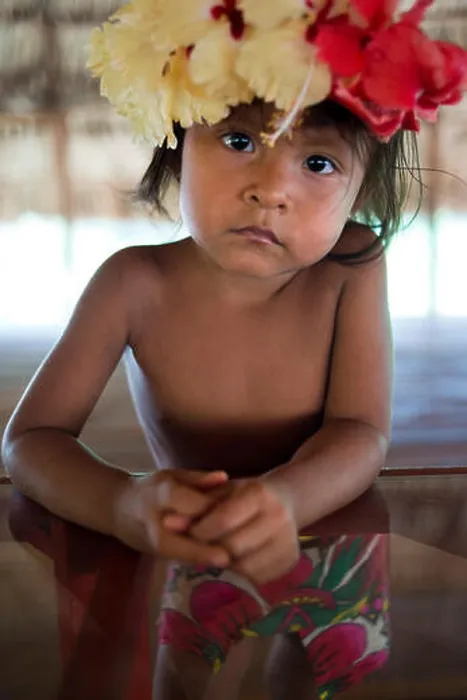 Framed Print : Portrait of native child embera in the village of the Native Indian Embera Tribe Framed Print : Portrait of native child embera in the village of the Native Indian Embera Tribe