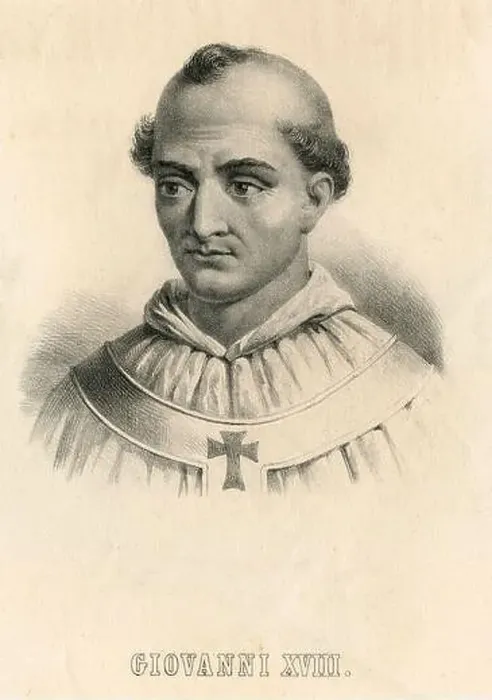 Framed Print : Portrait of Pope John XVIII, lithograph 1850s