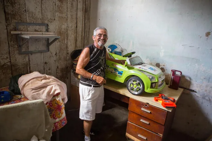 Framed Print : Portrait of transgender man Juani Santos (64) at home in his hometown Matanzas Framed Print : Portrait of transgender man Juani Santos (64) at home in his hometown Matanzas