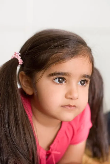 Framed Print : Portrait of Four Year Old Indian Girl UK Framed Print : Portrait of Four Year Old Indian Girl UK
