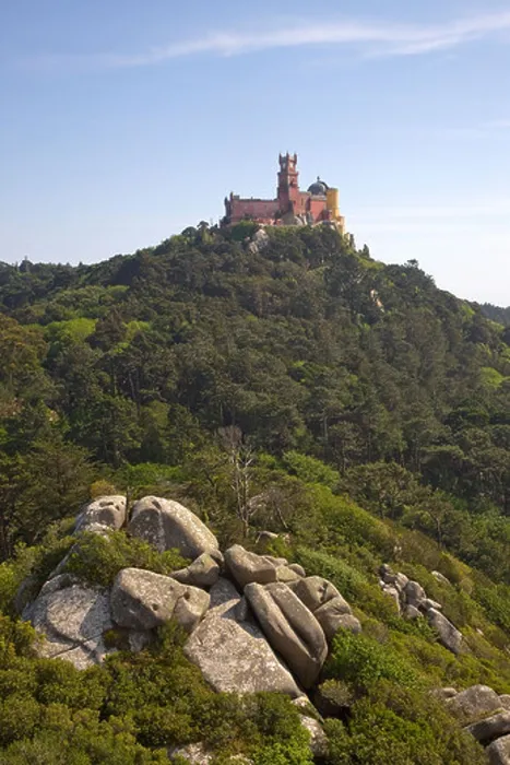 Framed Print : Portugal Sintra The palace of Pena viewed from the Moorish Castle at sintra Framed Print : Portugal Sintra The palace of Pena viewed from the Moorish Castle at sintra