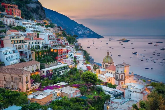 Framed Print : Positano. Aerial image of famous city Positano located on Amalfi Coast, Italy during sunrise Framed Print : Positano. Aerial image of famous city Positano located on Amalfi Coast, Italy during sunrise