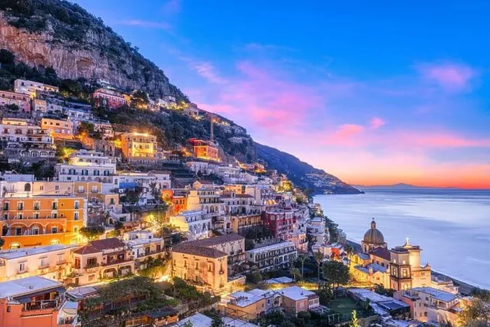 Framed Print : Positano, Italy along the Amalfi Coast at dusk Framed Print : Positano, Italy along the Amalfi Coast at dusk