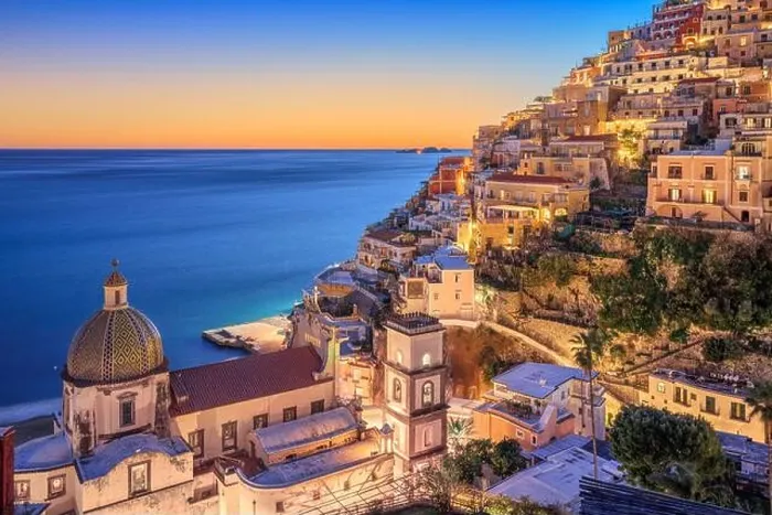 Framed Print : Positano, Italy along the Amalfi Coast at dusk Framed Print : Positano, Italy along the Amalfi Coast at dusk