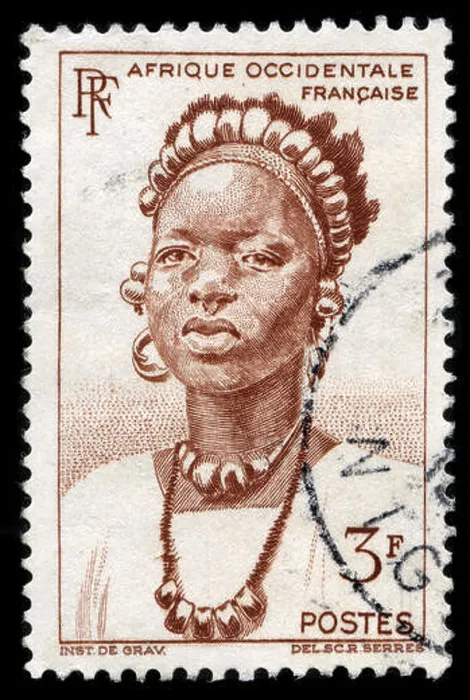 Framed Print : Postage stamp from French West Africa issued in 1947 Framed Print : Postage stamp from French West Africa issued in 1947