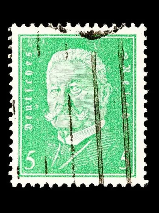 Framed Print : Postage stamp: German Reich, Paul von Hindenburg, 1928, 5 Pfennig, stamped Framed Print : Postage stamp: German Reich, Paul von Hindenburg, 1928, 5 Pfennig, stamped