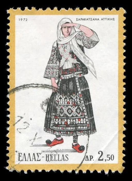 Framed Print : Postage stamp from Greece in the National Costumes series issued in 1972 Framed Print : Postage stamp from Greece in the National Costumes series issued in 1972