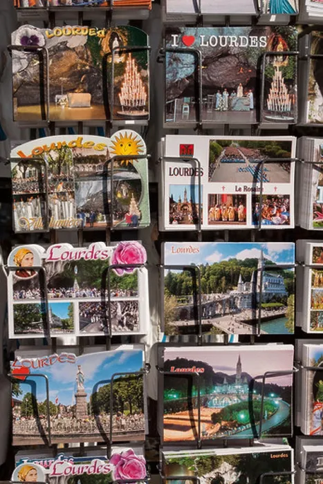 Framed Print : POSTCARDS ON A SOUVENIR SELLER'S STALL LOURDES HAUTES-PYRENEES (65) MIDI-PYRENEES FRANCE Framed Print : POSTCARDS ON A SOUVENIR SELLER'S STALL LOURDES HAUTES-PYRENEES (65) MIDI-PYRENEES FRANCE