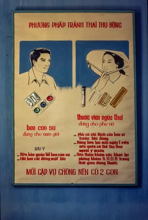 Framed Print : A poster promoting contraception at the Birth Control Clinic, Ho Chi Minh City, Vietnam, June 1980 Framed Print : A poster promoting contraception at the Birth Control Clinic, Ho Chi Minh City, Vietnam, June 1980