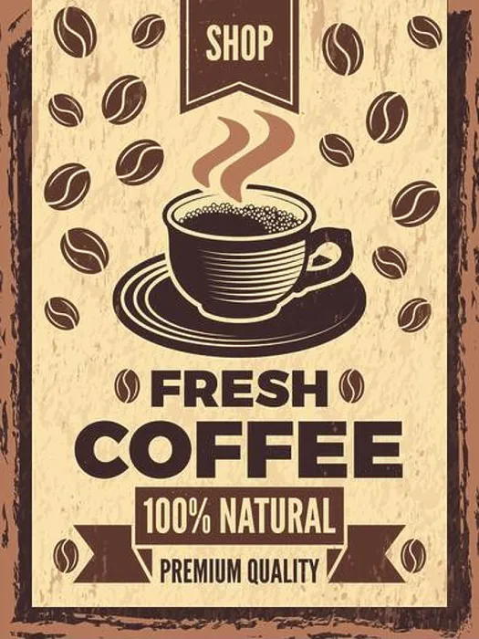 Framed Print : Poster in retro style for coffee house Framed Print : Poster in retro style for coffee house