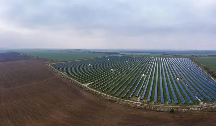 Framed Print : Power plant using renewable solar energy. Aerial drone shot Framed Print : Power plant using renewable solar energy. Aerial drone shot