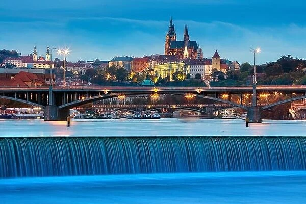 Prague. Image of Prague, capital city of Czech Republic, during twilight blue hour