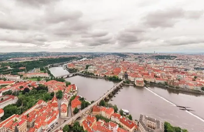 Framed Print : Prague Old Town in Czech Republic with Famous Sightseeing Places in Background Framed Print : Prague Old Town in Czech Republic with Famous Sightseeing Places in Background