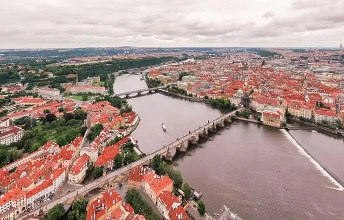 Framed Print : Prague Old Town in Czech Republic with Famous Sightseeing Places in Background Framed Print : Prague Old Town in Czech Republic with Famous Sightseeing Places in Background