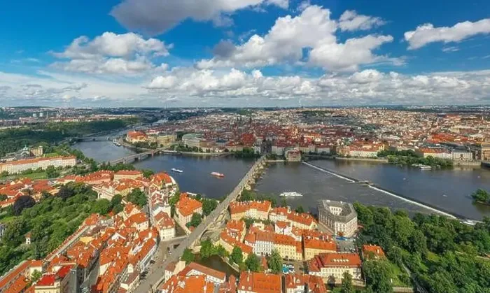 Framed Print : Prague Old Town in Czech Republic with Famous Sightseeing Places in Background Framed Print : Prague Old Town in Czech Republic with Famous Sightseeing Places in Background