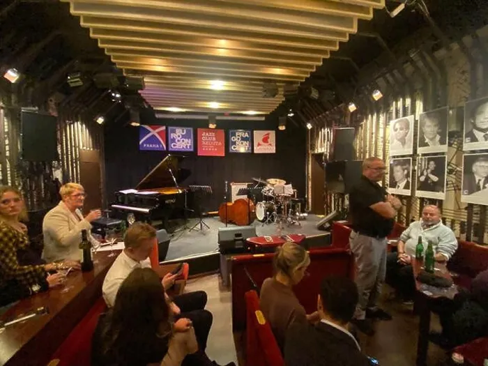 Framed Print : Prague, Reduta jazz club in Prague, famous jazz club visited by President Bill Clinton, interior of the Czech jazz club Framed Print : Prague, Reduta jazz club in Prague, famous jazz club visited by President Bill Clinton, interior of the Czech jazz club
