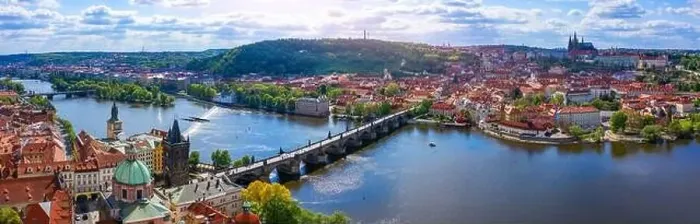 Framed Print : Prague scenic spring aerial view of the Prague Old Town pier architecture Charles Bridge over Vltava river in Prague Framed Print : Prague scenic spring aerial view of the Prague Old Town pier architecture Charles Bridge over Vltava river in Prague