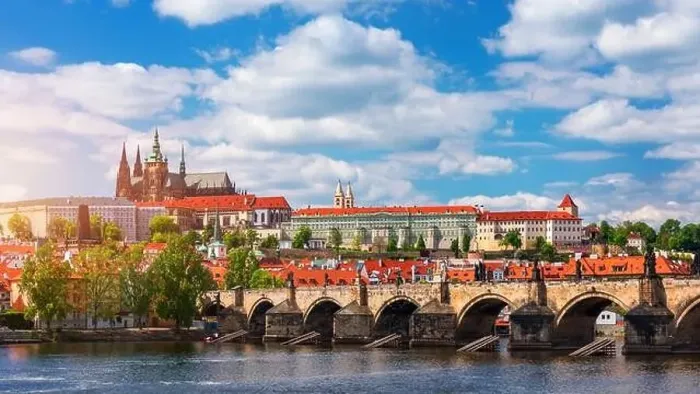 Framed Print : Prague scenic spring view of the Prague Old Town pier architecture Charles Bridge over Vltava river in Prague Framed Print : Prague scenic spring view of the Prague Old Town pier architecture Charles Bridge over Vltava river in Prague