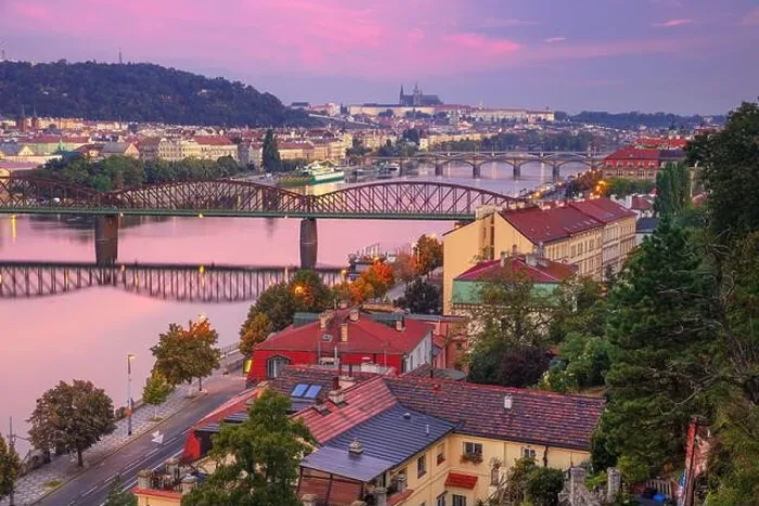 Framed Print : Prague at sunrise. Cityscape image of Prague, capital city of Czech Republic with St. Vitus Cathedral and five bridges over Vltava River at sunrise Framed Print : Prague at sunrise. Cityscape image of Prague, capital city of Czech Republic with St. Vitus Cathedral and five bridges over Vltava River at sunrise
