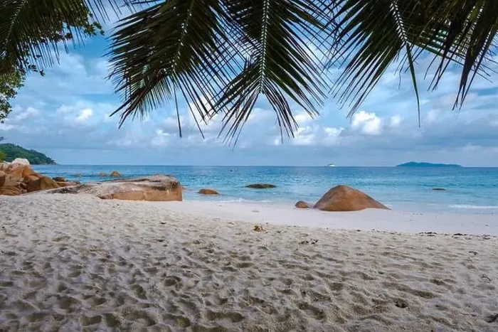 Framed Print : Praslin Seychelles tropical island with withe beaches and palm trees Framed Print : Praslin Seychelles tropical island with withe beaches and palm trees