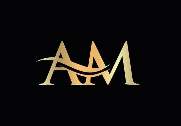 Framed Print : Premium Letter AM Logo Design with water wave concept. AM Letter Logo Framed Print : Premium Letter AM Logo Design with water wave concept. AM Letter Logo