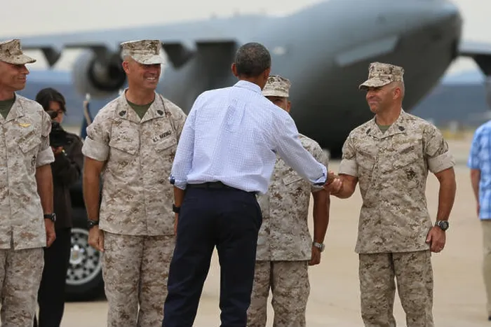 Framed Print : President Barack Obama greets Sgt Framed Print : President Barack Obama greets Sgt