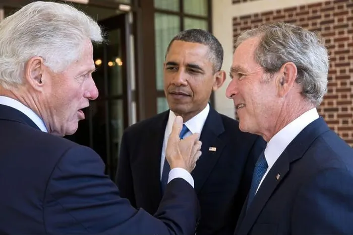 Framed Print : President Barack Obama talks with former Presidents Bill Clinton and George W Framed Print : President Barack Obama talks with former Presidents Bill Clinton and George W
