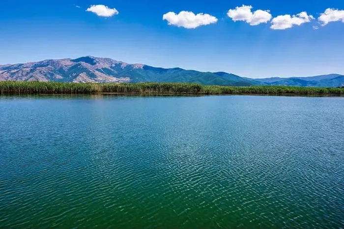 Framed Print : Prespes Lake in Greece with calm waters Framed Print : Prespes Lake in Greece with calm waters