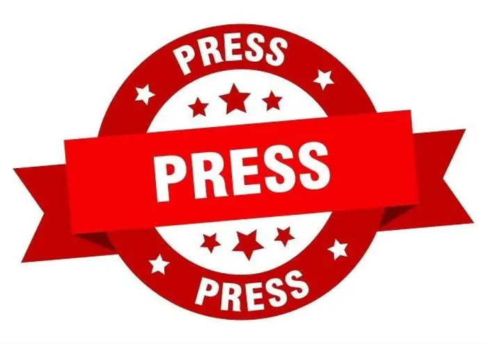 Framed Print : press ribbon. press round red sign. press Framed Print : press ribbon. press round red sign. press