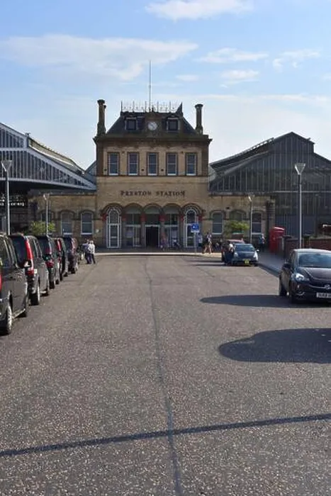 Framed Print : Preston railway station entrance on Fishergate Framed Print : Preston railway station entrance on Fishergate