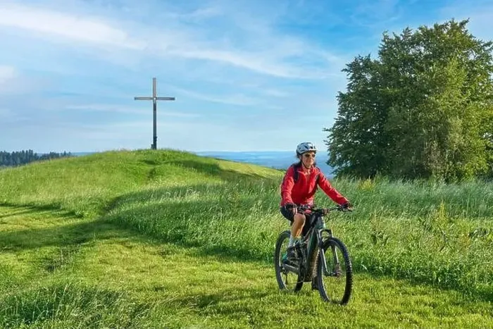 Framed Print : pretty senior woman riding her electric mountain bike in the Allgaeu mountains near Oberstaufen and Stiefenhofen Framed Print : pretty senior woman riding her electric mountain bike in the Allgaeu mountains near Oberstaufen and Stiefenhofen