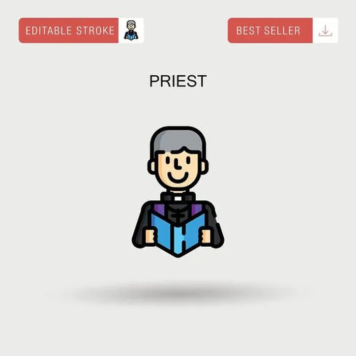 Framed Print : Priest Simple vector icon
