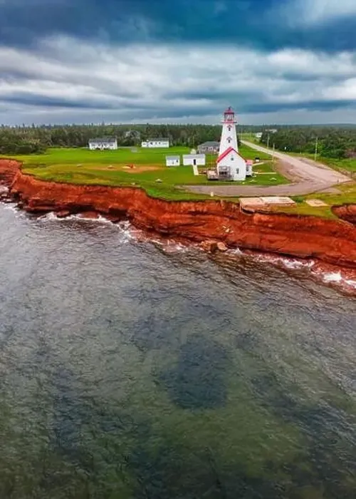 Framed Print : Prince Edward Island, the East Point Lighthouse aerial view Framed Print : Prince Edward Island, the East Point Lighthouse aerial view