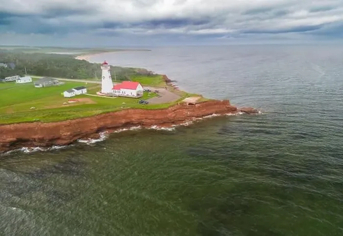 Framed Print : Prince Edward Island, the East Point Lighthouse aerial view Framed Print : Prince Edward Island, the East Point Lighthouse aerial view