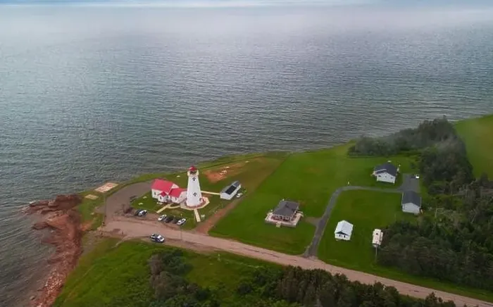 Framed Print : Prince Edward Island, the East Point Lighthouse aerial view Framed Print : Prince Edward Island, the East Point Lighthouse aerial view