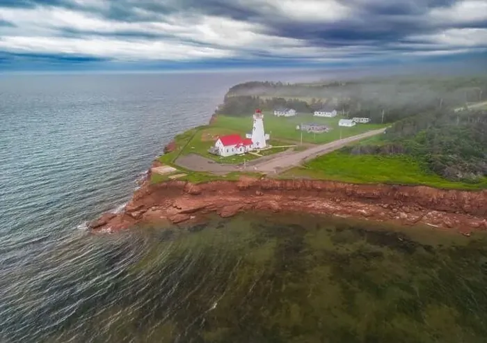 Framed Print : Prince Edward Island, the East Point Lighthouse aerial view Framed Print : Prince Edward Island, the East Point Lighthouse aerial view