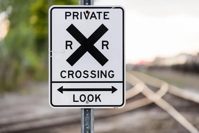 Framed Print : Private railroad crossing sign Framed Print : Private railroad crossing sign