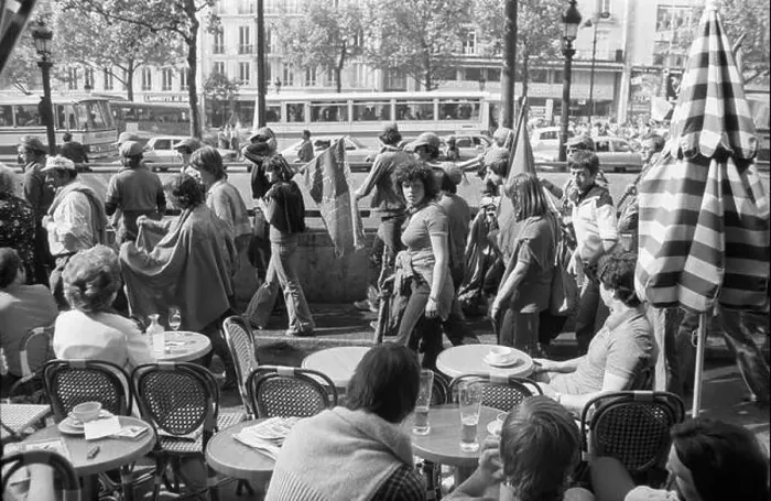 Framed Print : A procession of Beziers fans on the occasion of the victory in the rugby club championship Framed Print : A procession of Beziers fans on the occasion of the victory in the rugby club championship