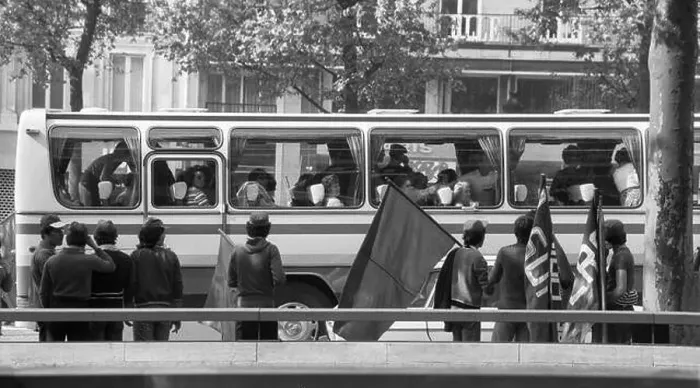 Framed Print : A procession of Beziers fans on the occasion of the victory in the rugby club championship Framed Print : A procession of Beziers fans on the occasion of the victory in the rugby club championship