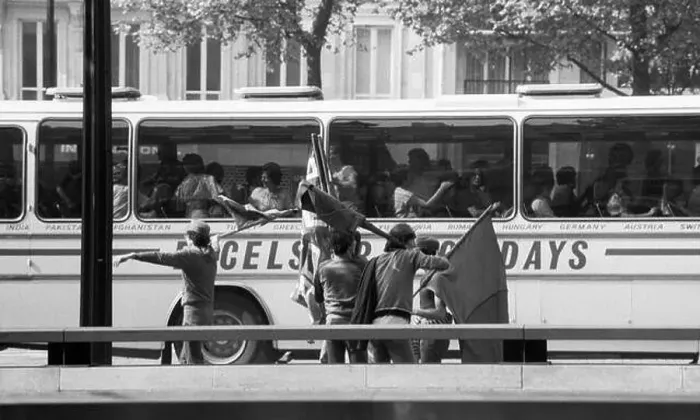 Framed Print : A procession of Beziers fans on the occasion of the victory in the rugby club championship Framed Print : A procession of Beziers fans on the occasion of the victory in the rugby club championship